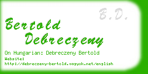 bertold debreczeny business card